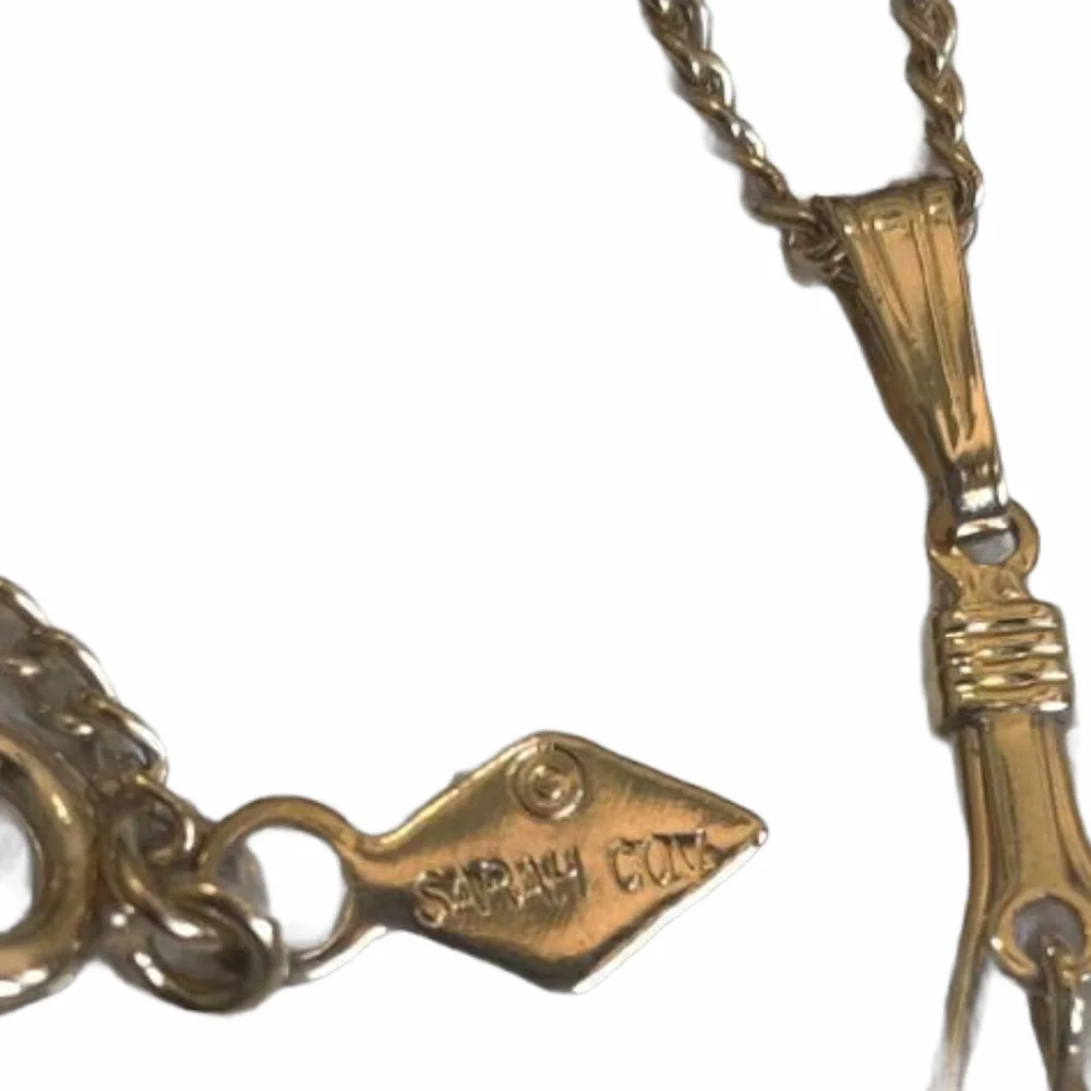 Vintage Sarah Coventry Gold Teardrop Necklace - Picture 3 of 3